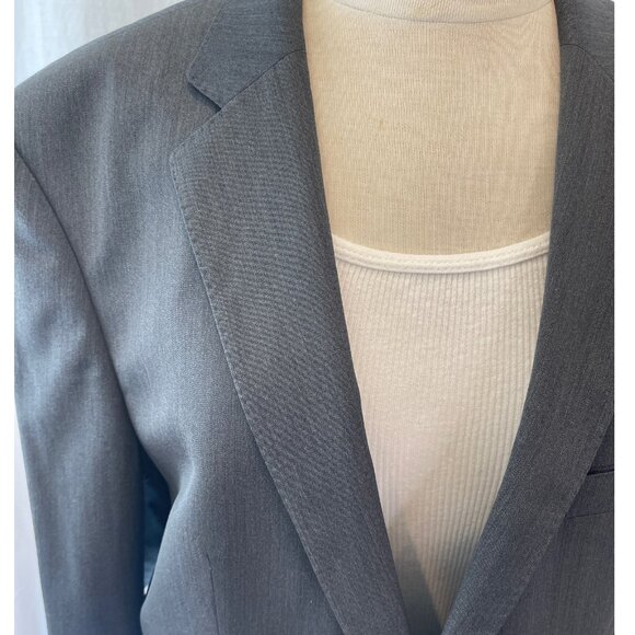Boss Hugo Boss Grey Wool Long Sleeve Pockets Blazer 2 Piece Men's Suit Set 40L - Picture 11 of 14